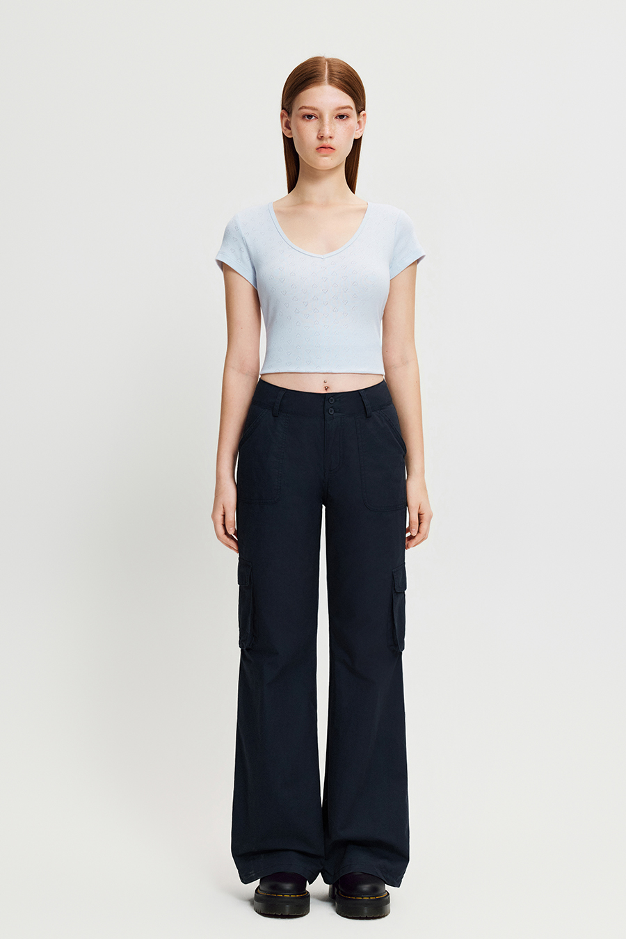 Multi Pocket Wide Leg Cargo Pants|yescci