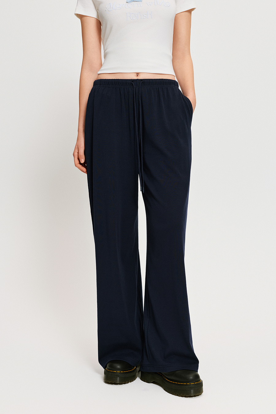 Blue Printed Casual Pants|yescci