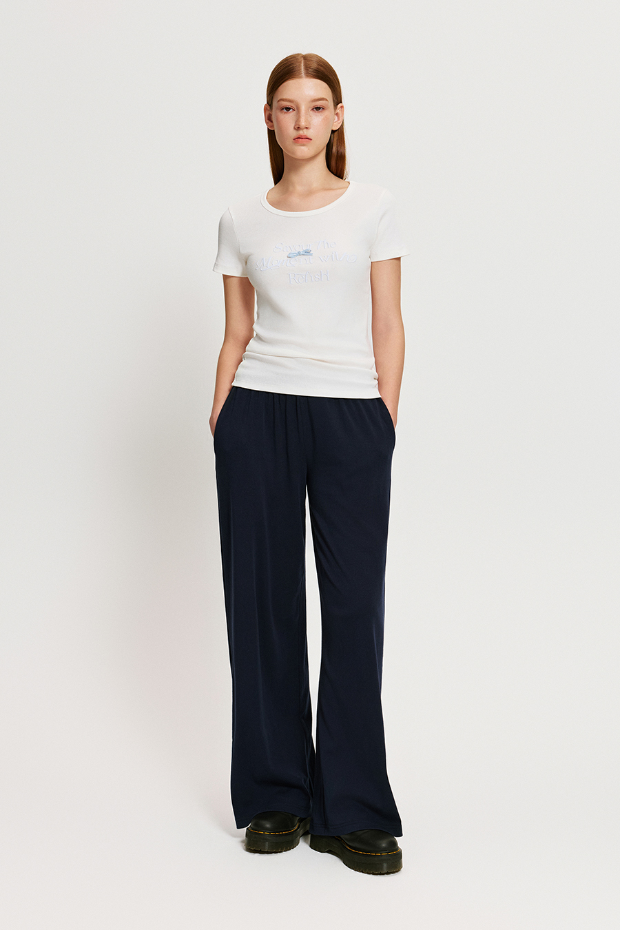 Blue Printed Casual Pants|yescci