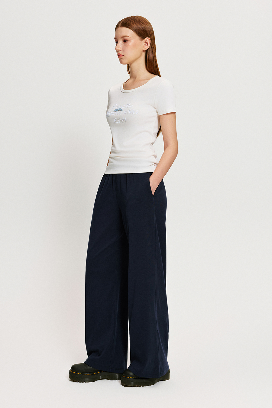 Blue Printed Casual Pants|yescci