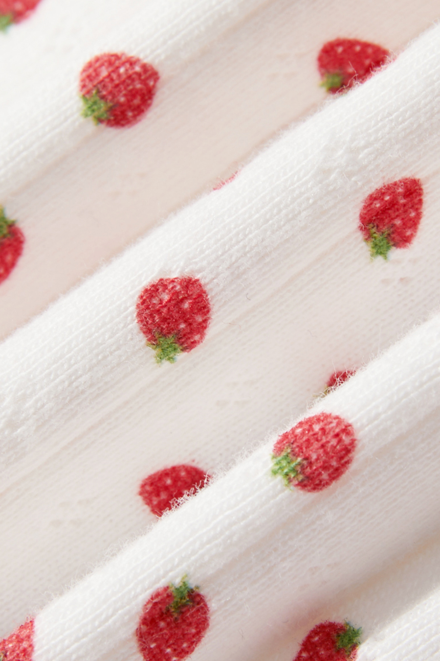 Strawberry Print Lace Trim Lounge Shorts