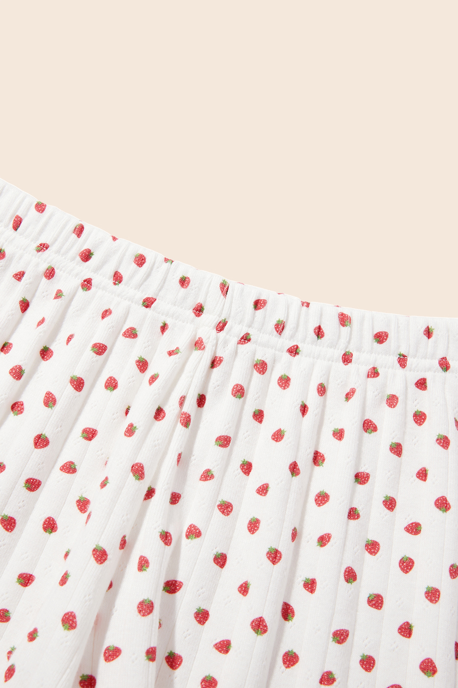 Strawberry Print Lace Trim Lounge Shorts