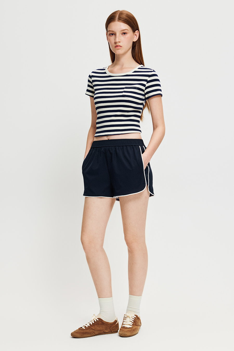Contrast Trim Drawstring Lounge Shorts|yescci