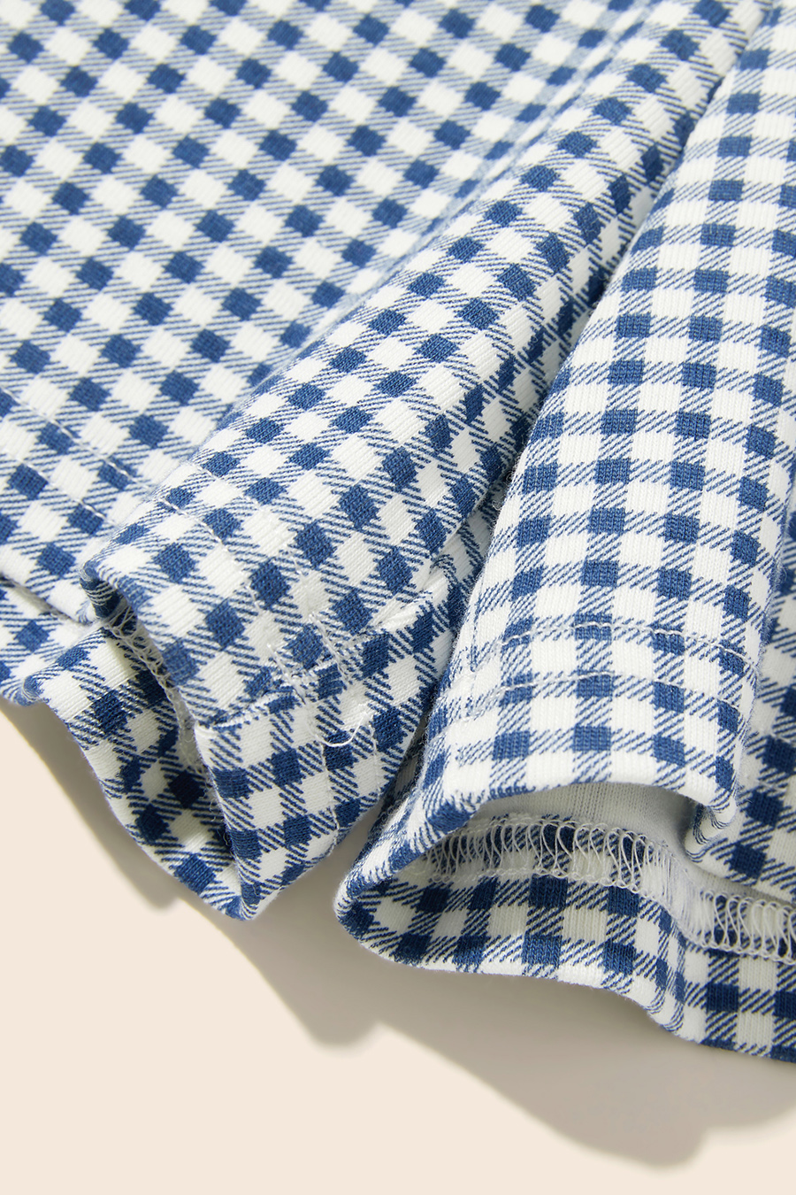 High Waist Fold Band Plaid Casual Shorts