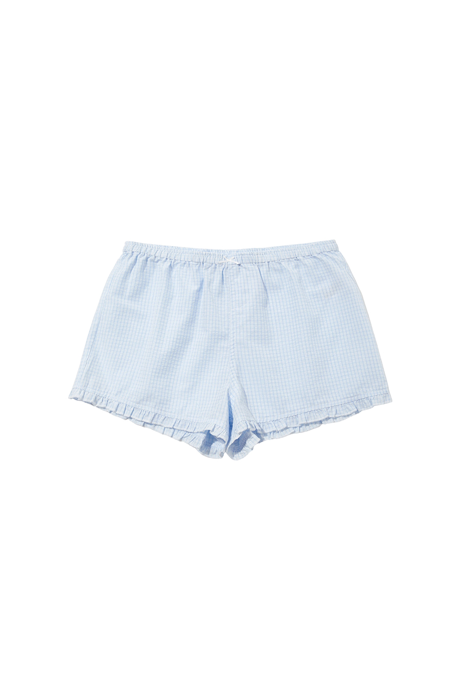 Gingham Ruffle Hem Lounge Shorts