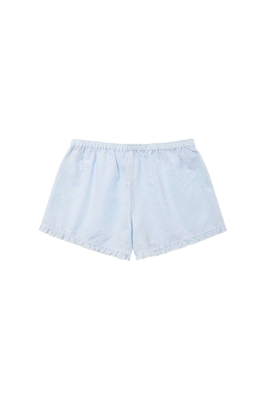 Gingham Ruffle Hem Lounge Shorts