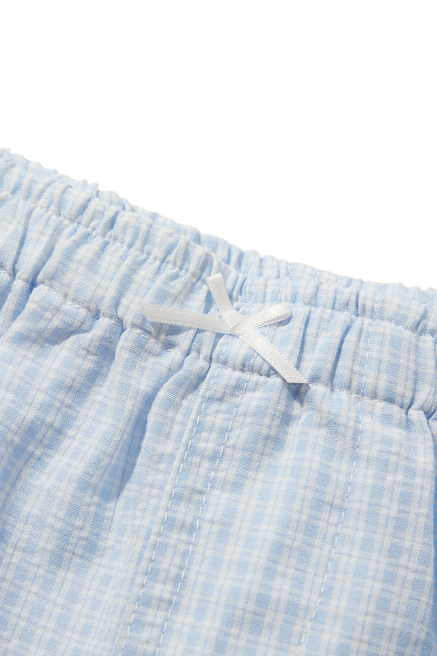 Gingham Ruffle Hem Lounge Shorts