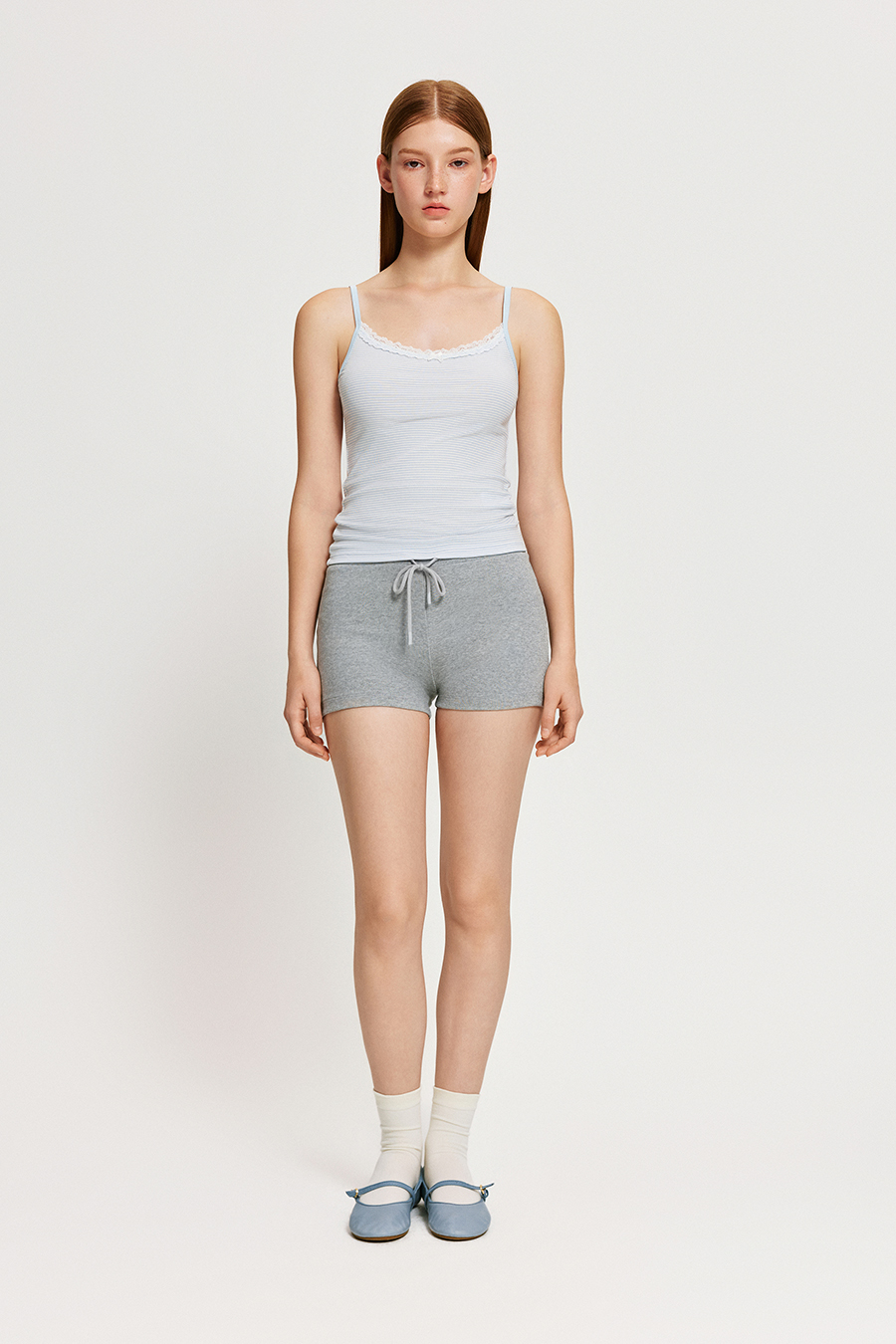 Elastic Waist Knit Mini Shorts|yescci