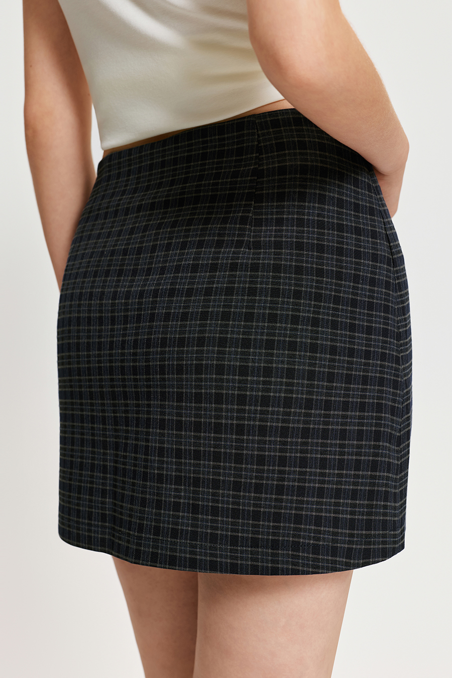 Gingham Plaid A-Line Mini Skirt|yescci