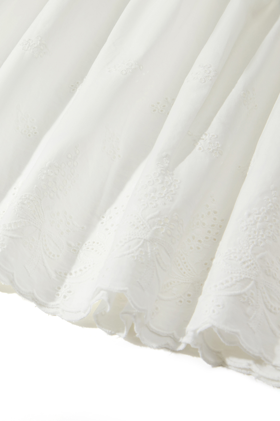 Eyelet Cutout Tiered Casual Skirt
