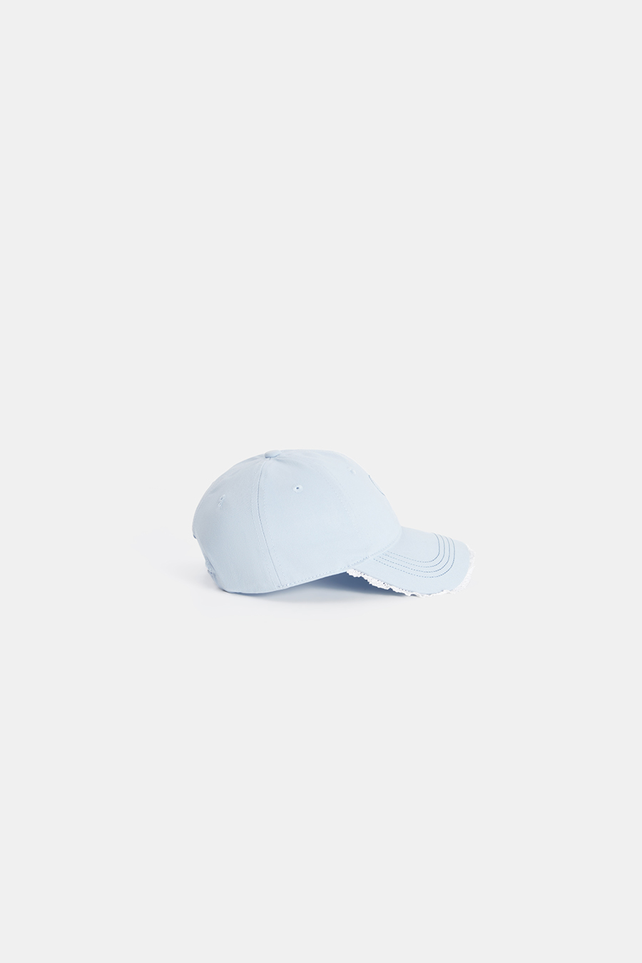 Lace Trim Frayed Heart Baseball Hat