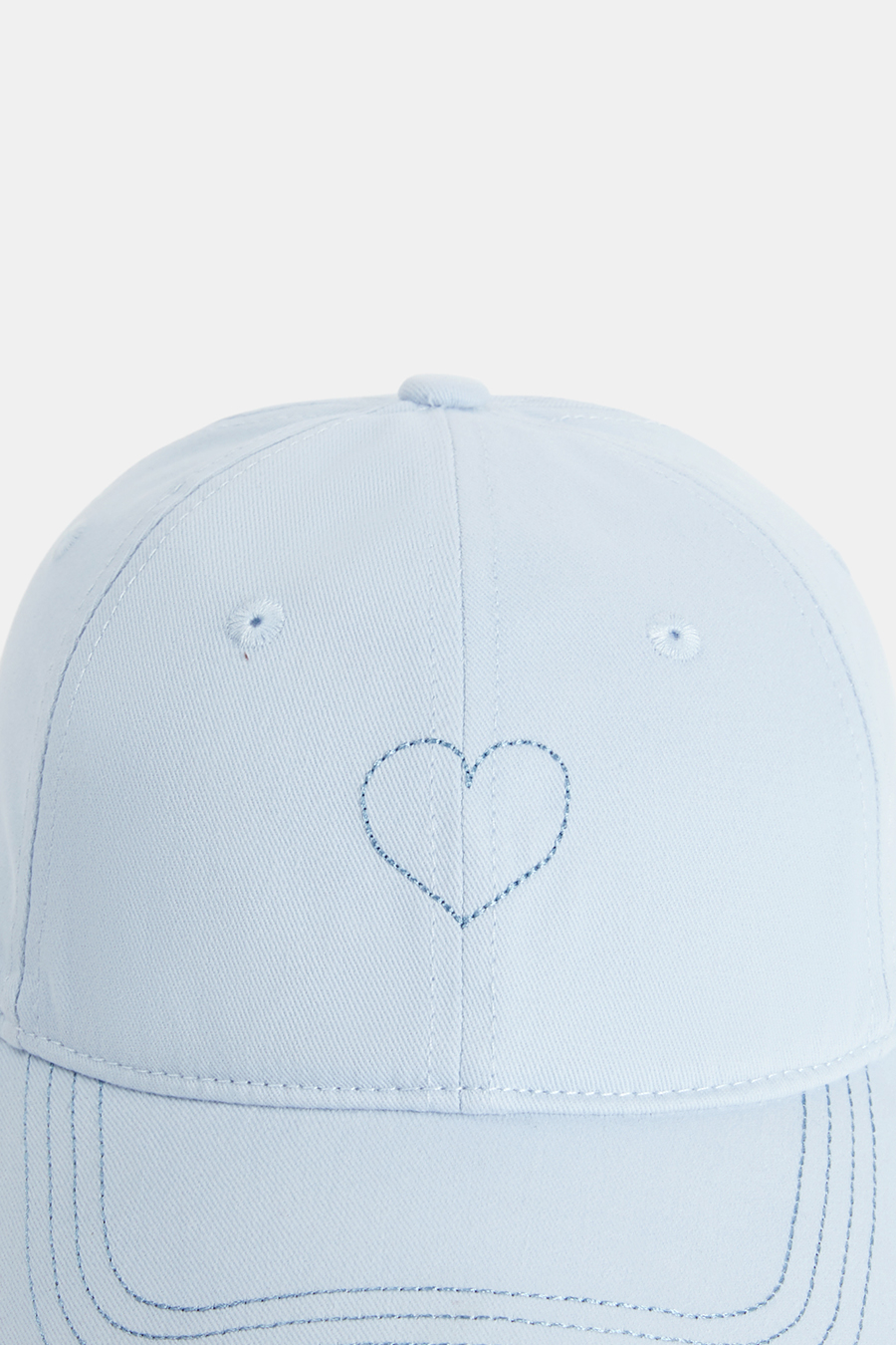 Lace Trim Frayed Heart Baseball Hat