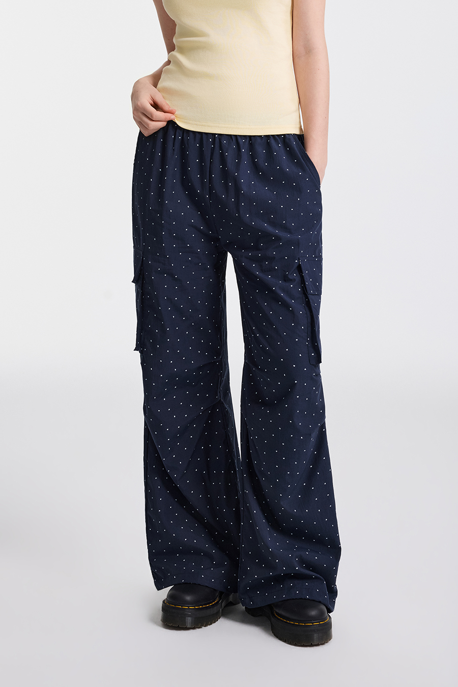 Polka Dot Cargo Pants|yescci