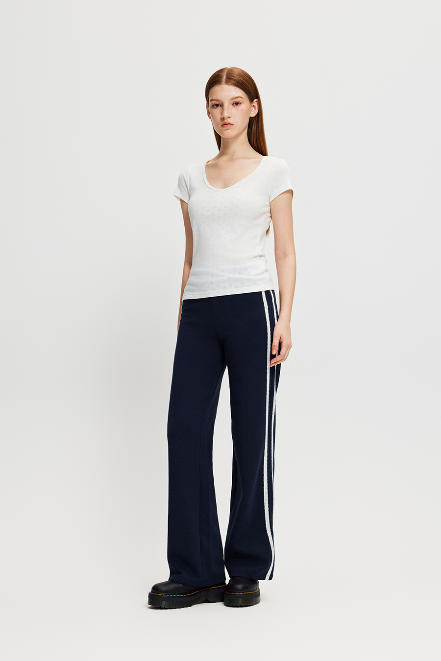 Side Stripe Wide Leg Sweatpants|yescci
