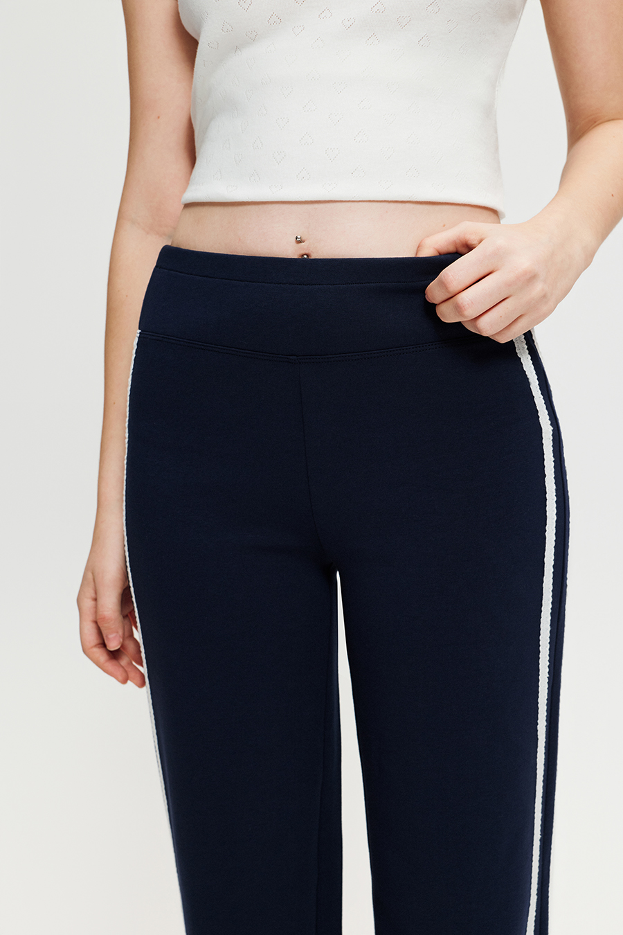 Side Stripe Wide Leg Sweatpants|yescci