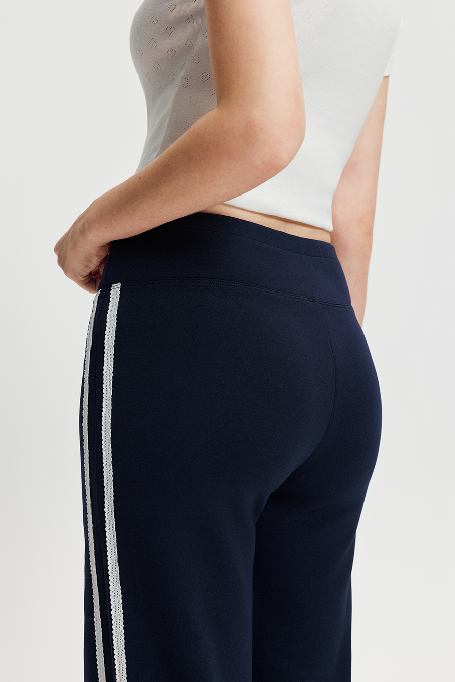Side Stripe Wide Leg Sweatpants|yescci