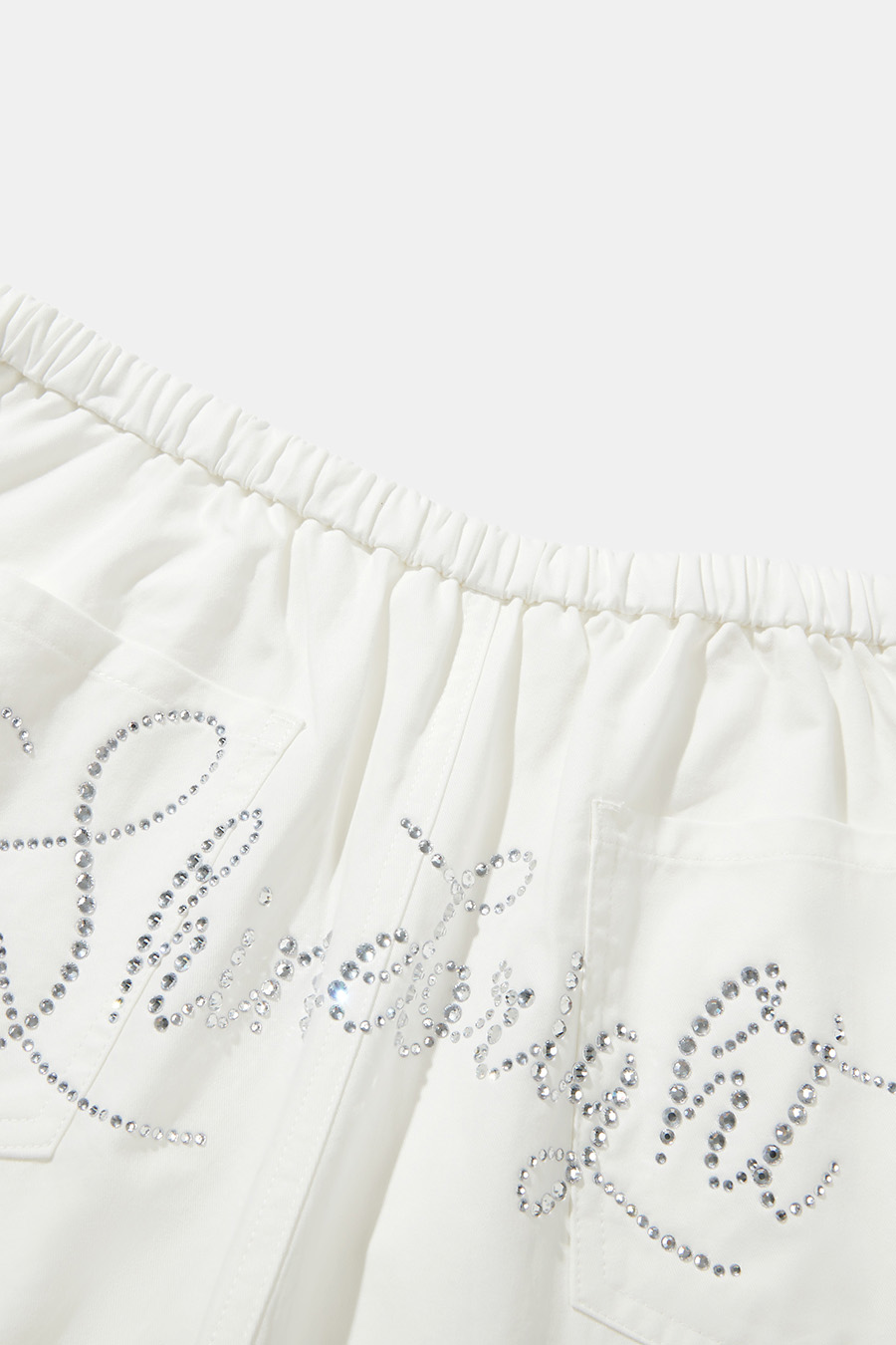 Rhinestone Letter Drawstring Wide Leg Pants|yescci