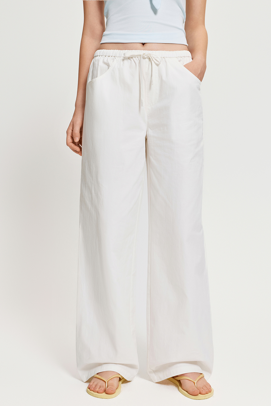 Rhinestone Letter Drawstring Wide Leg Pants|yescci