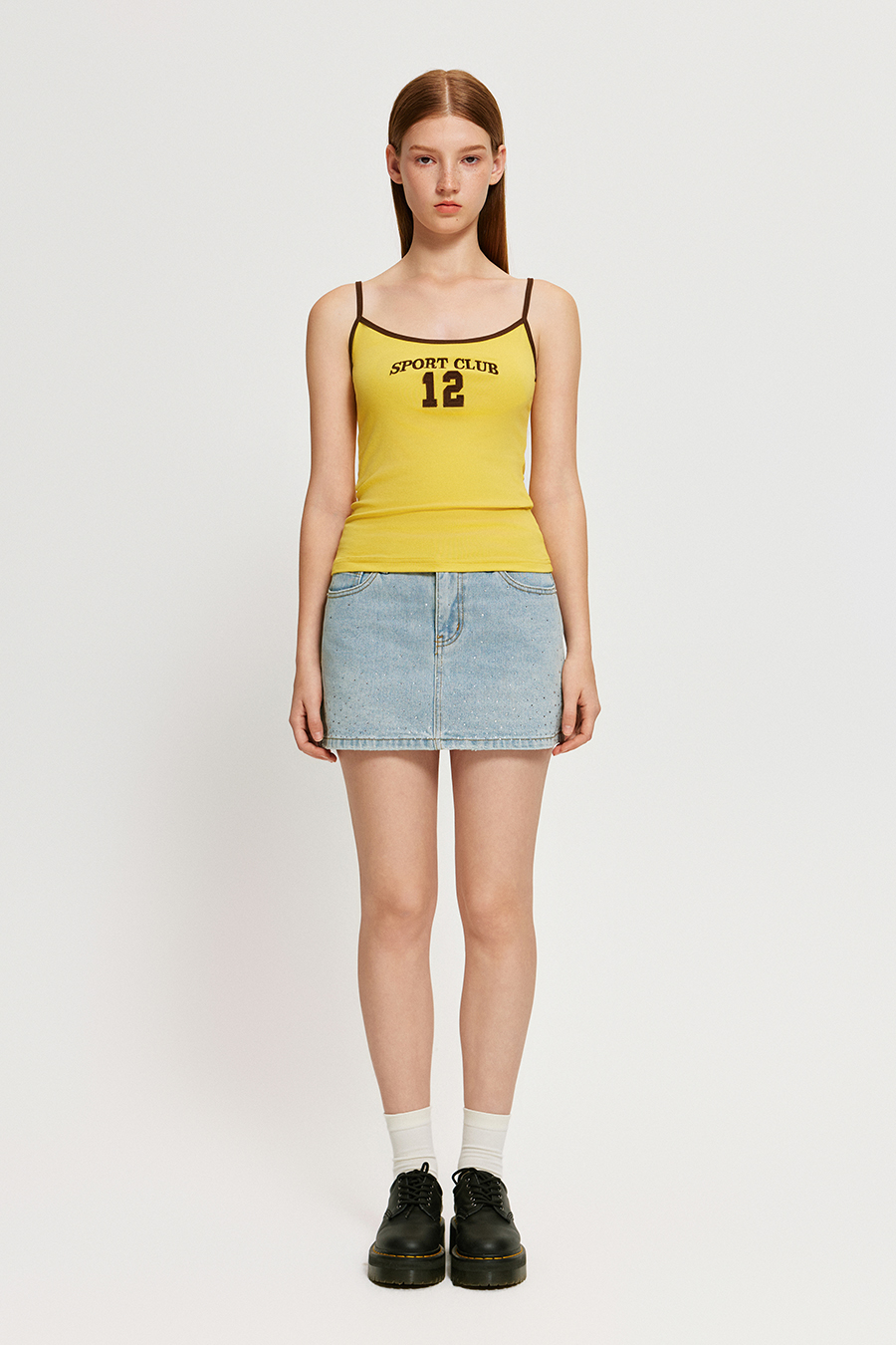 Rhinestone Denim Mini Skirt|yescci