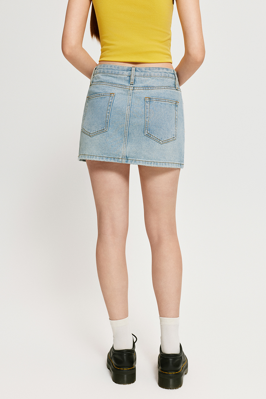 Rhinestone Denim Mini Skirt|yescci