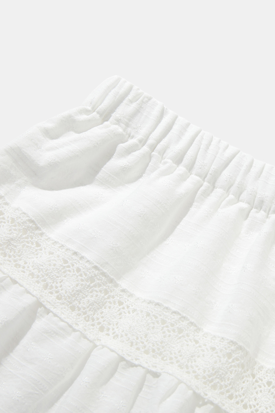 Lace Panel Tiered Mini Skirt|yescci