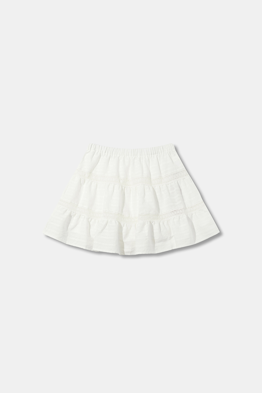 Lace Panel Tiered Mini Skirt|yescci