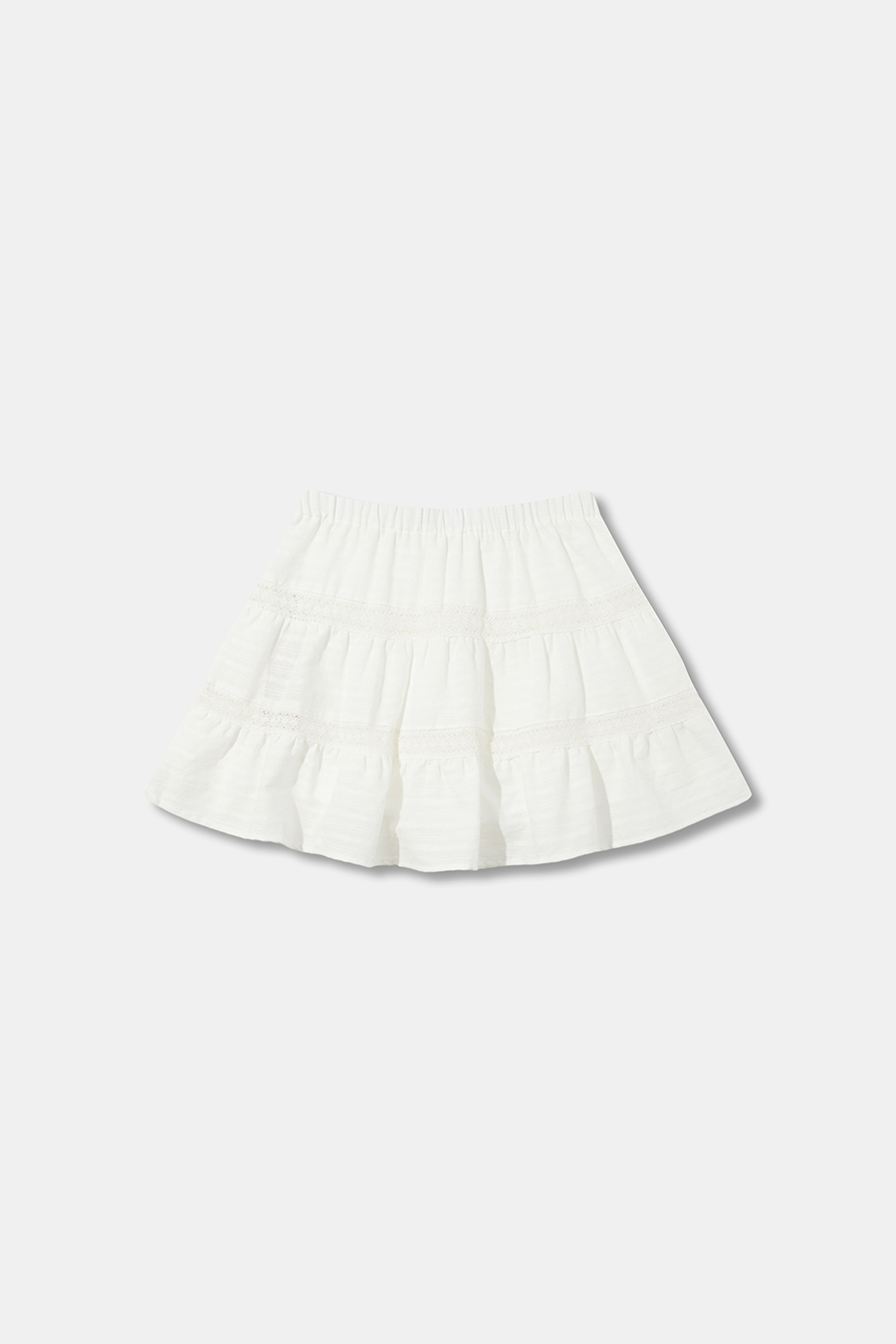 Lace Panel Tiered Mini Skirt|yescci