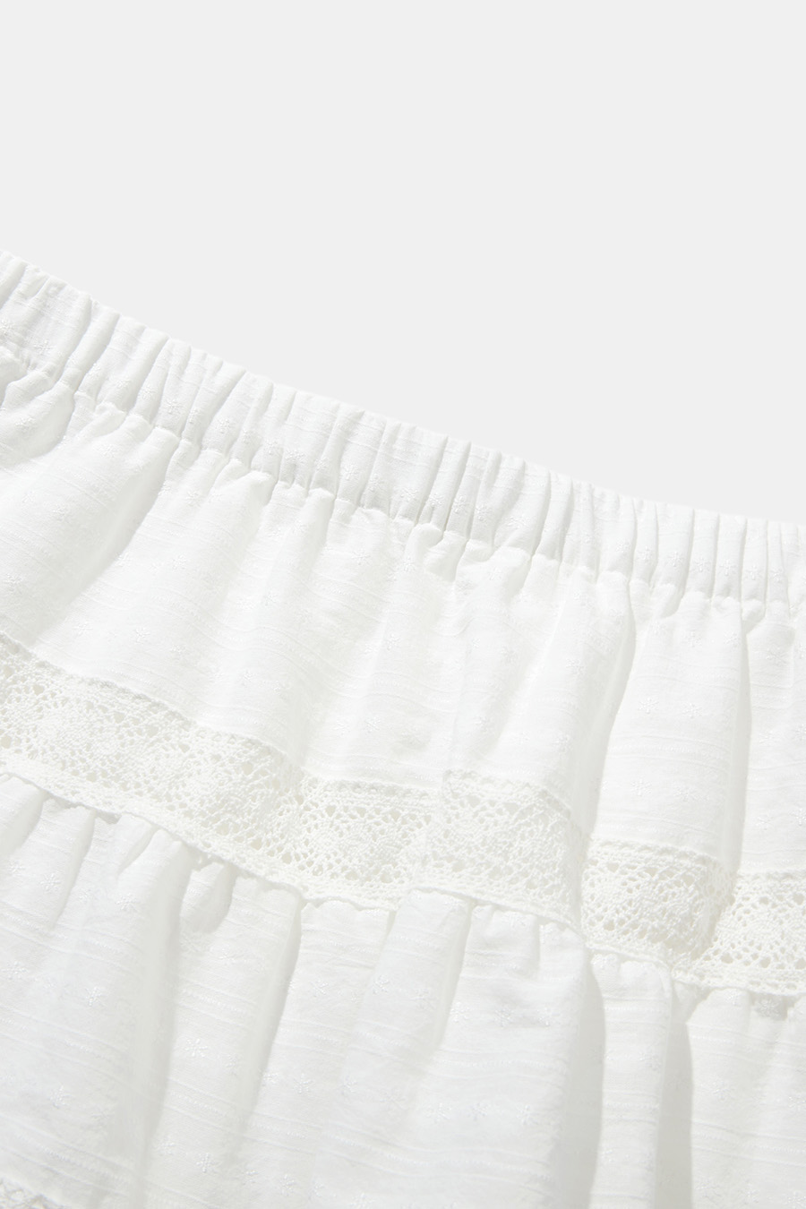 Lace Panel Tiered Mini Skirt|yescci