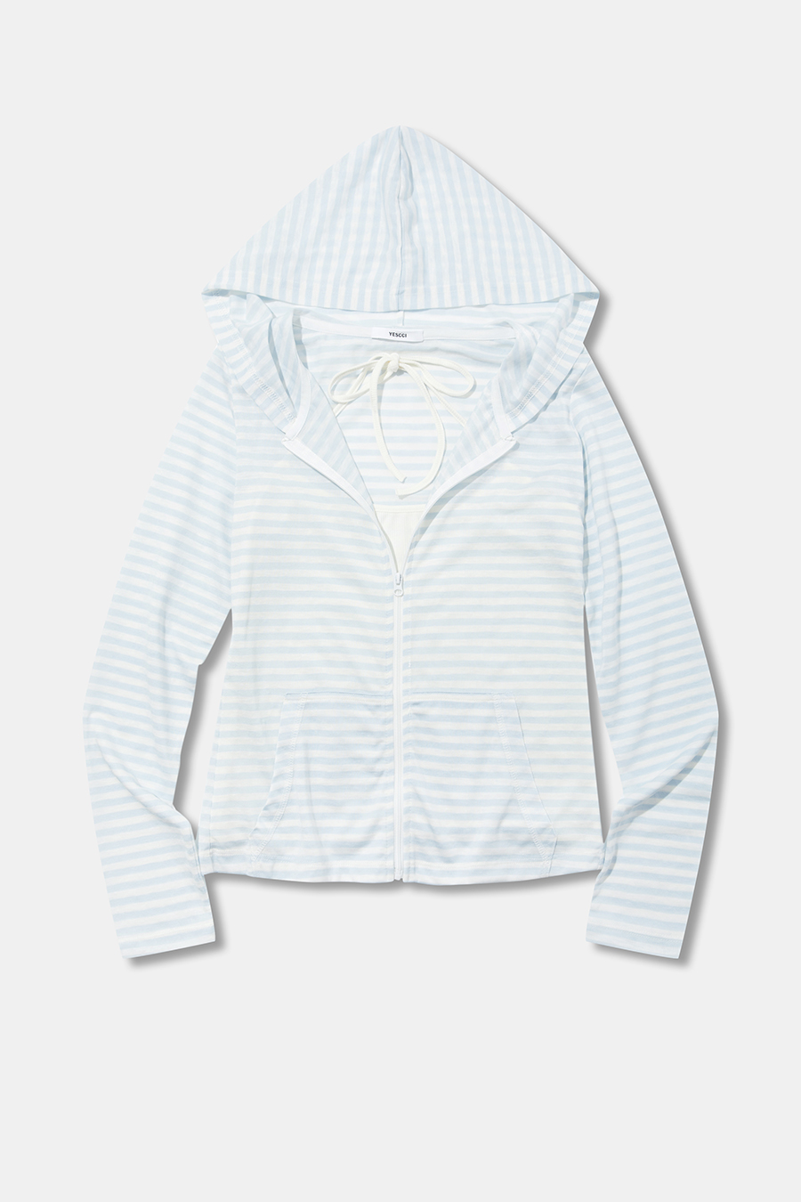 Light Striped Zip Hoodie