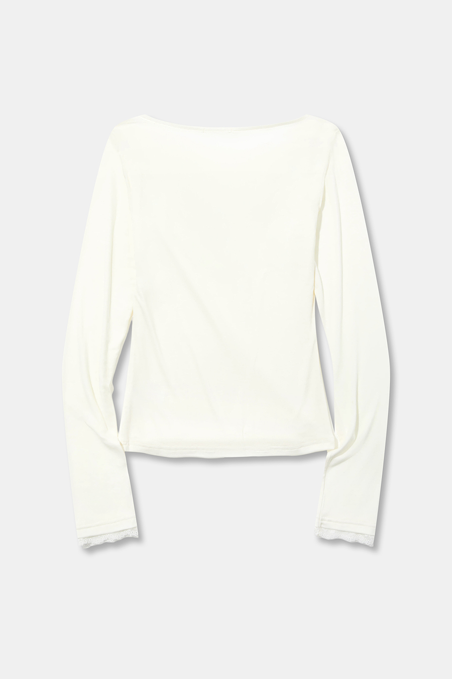 Draped Lace Long Sleeve Top