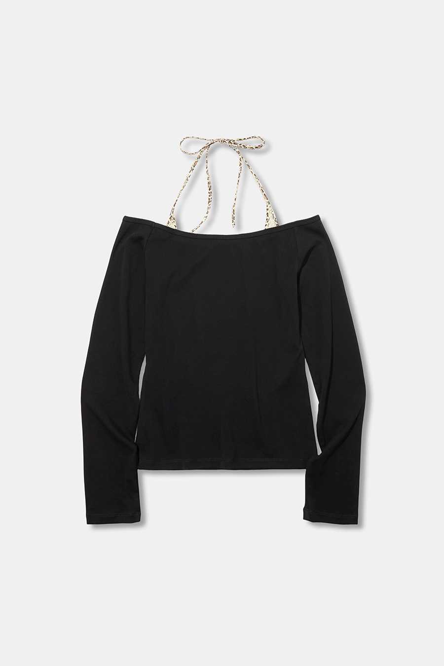 Bardot Neck Slim Long Sleeve Top|yescci