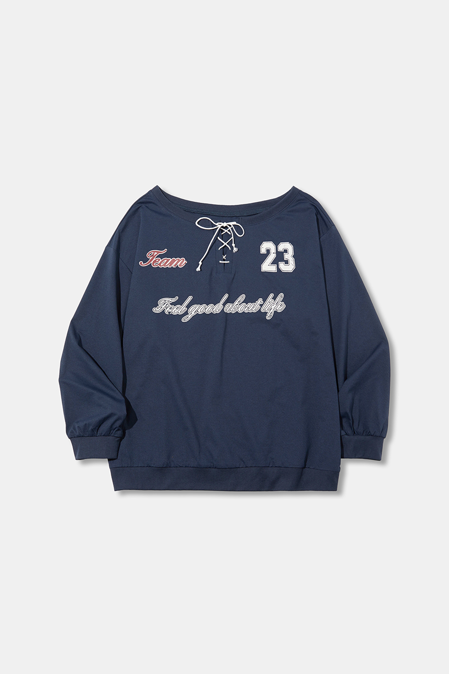 Off Shoulder Lace Up Graphic Sweatshirt