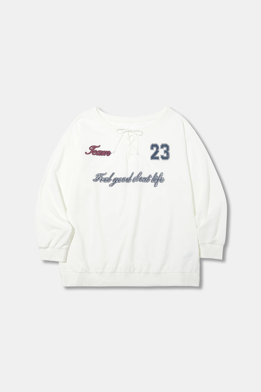 Off Shoulder Lace Up Graphic Sweatshirt