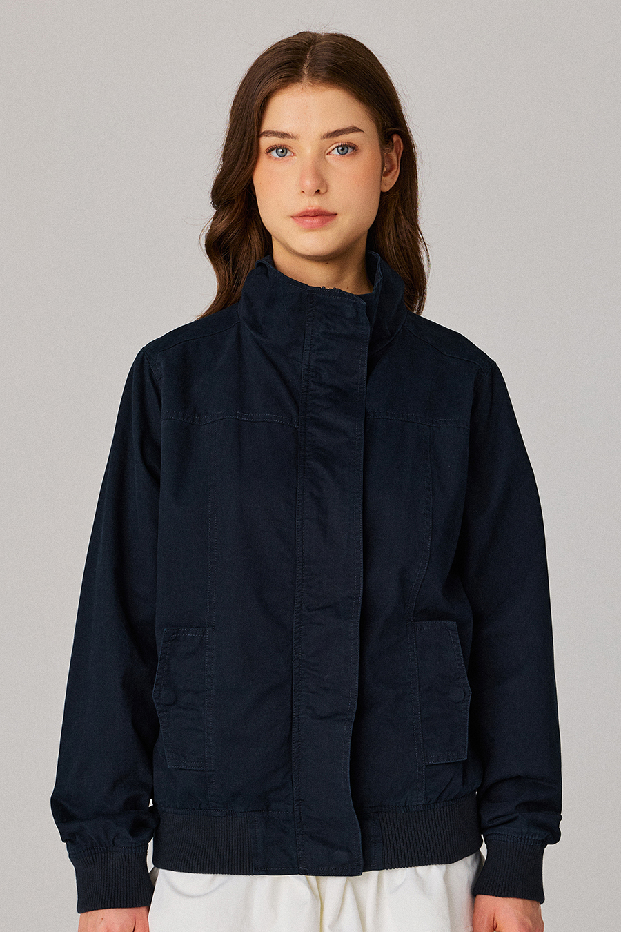 Stand‑Collar Bomber Jacket