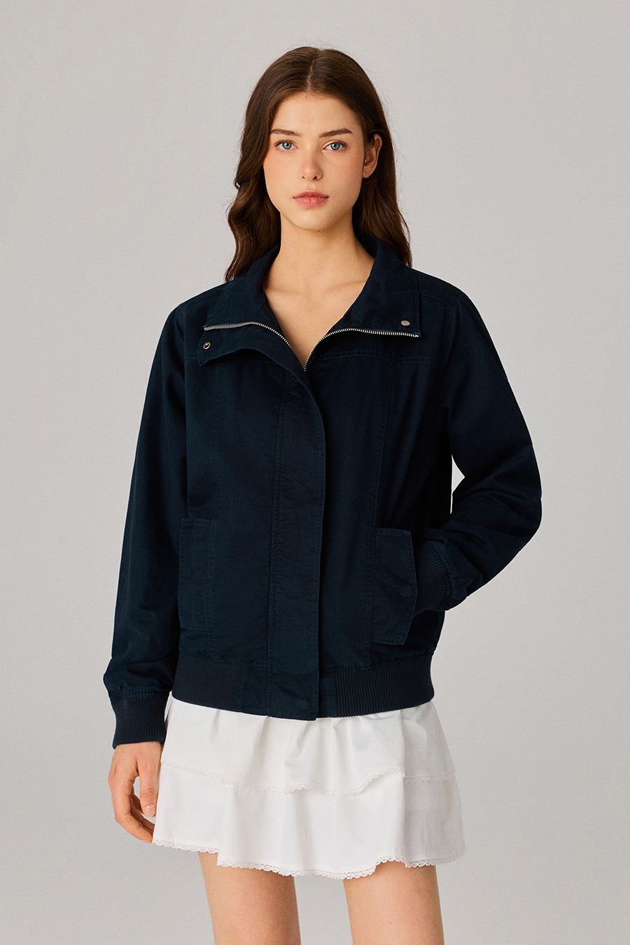 Stand‑Collar Bomber Jacket