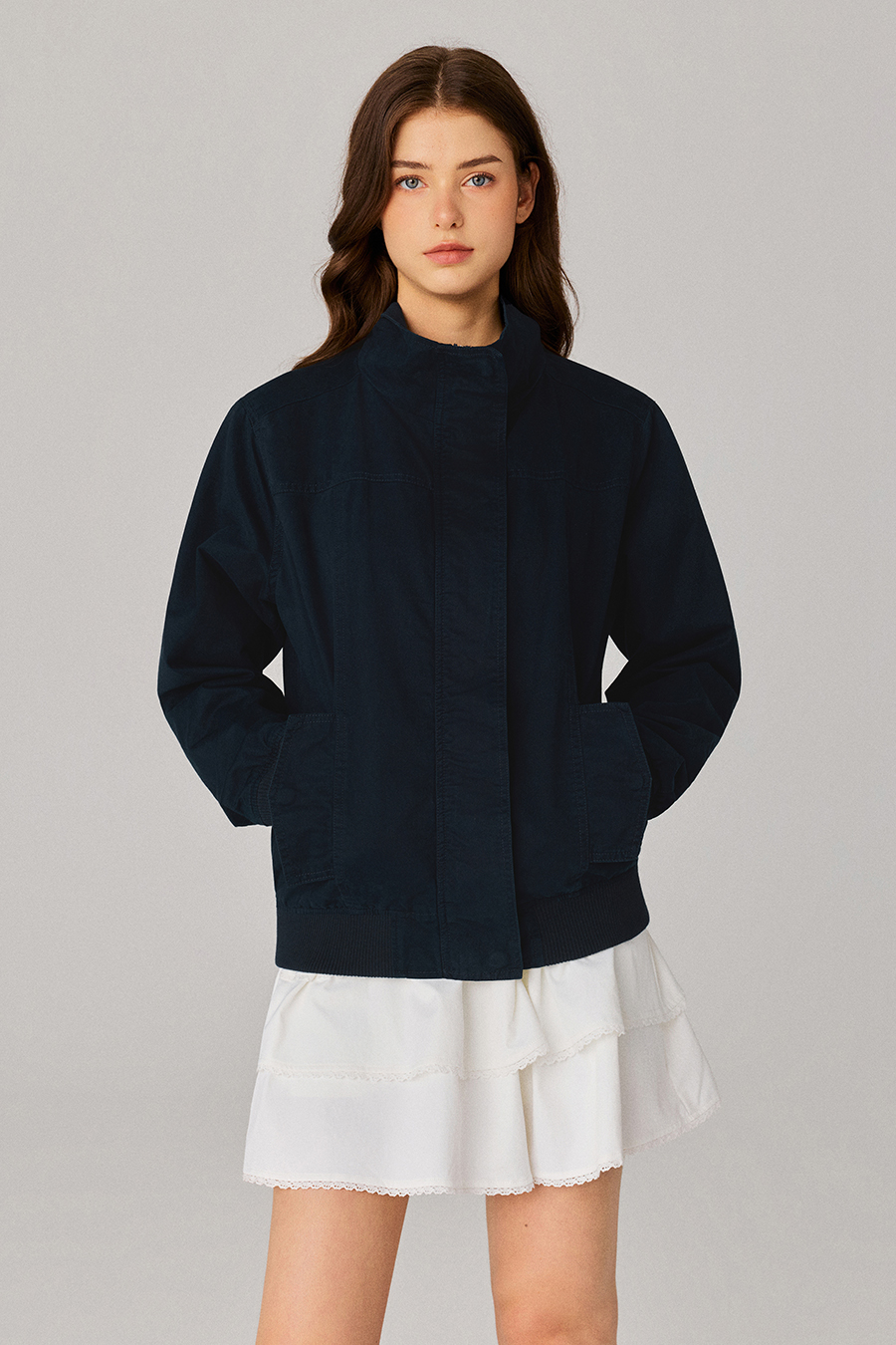 Stand‑Collar Bomber Jacket