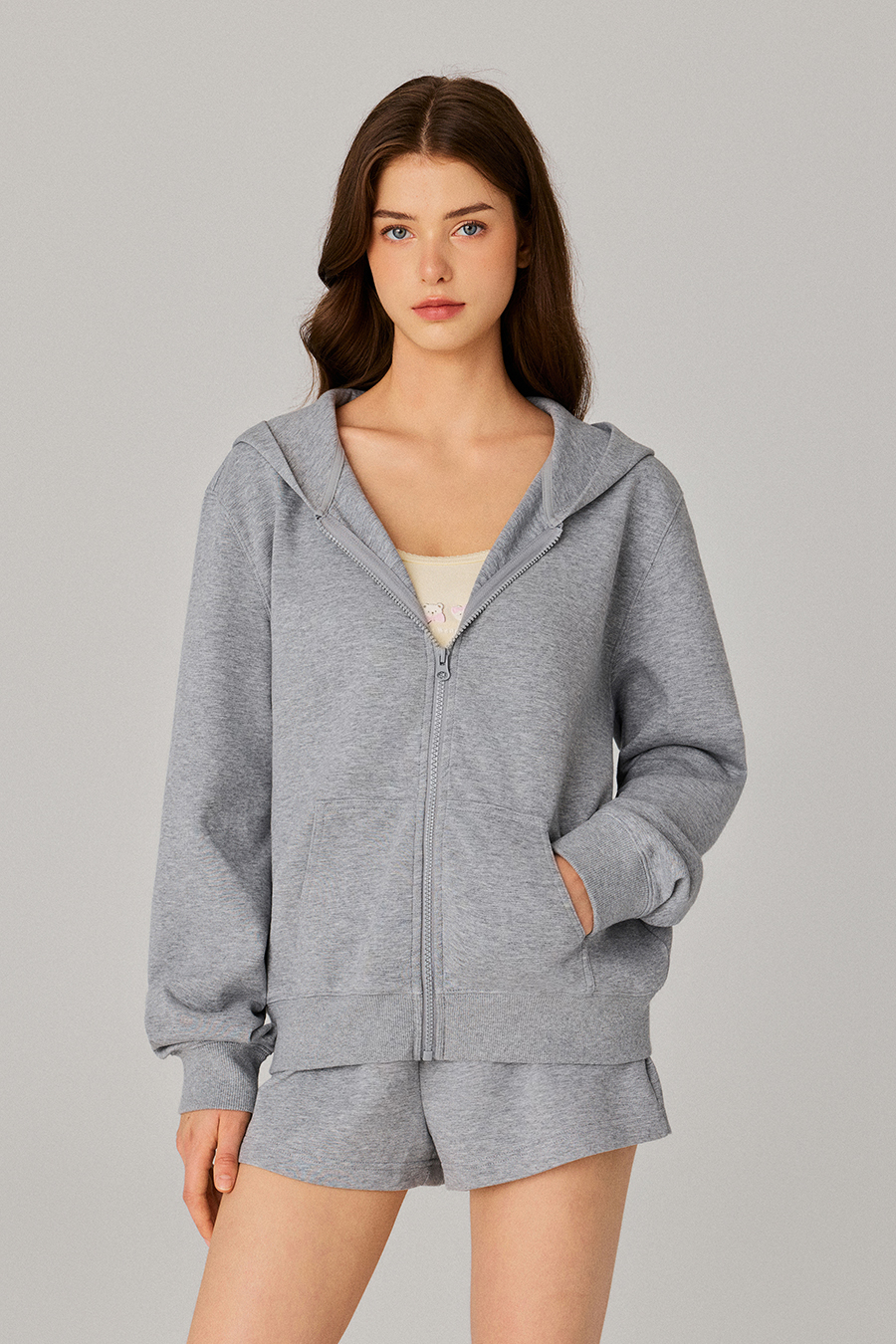 Full Zip Hoodie With Pockets|yescci
