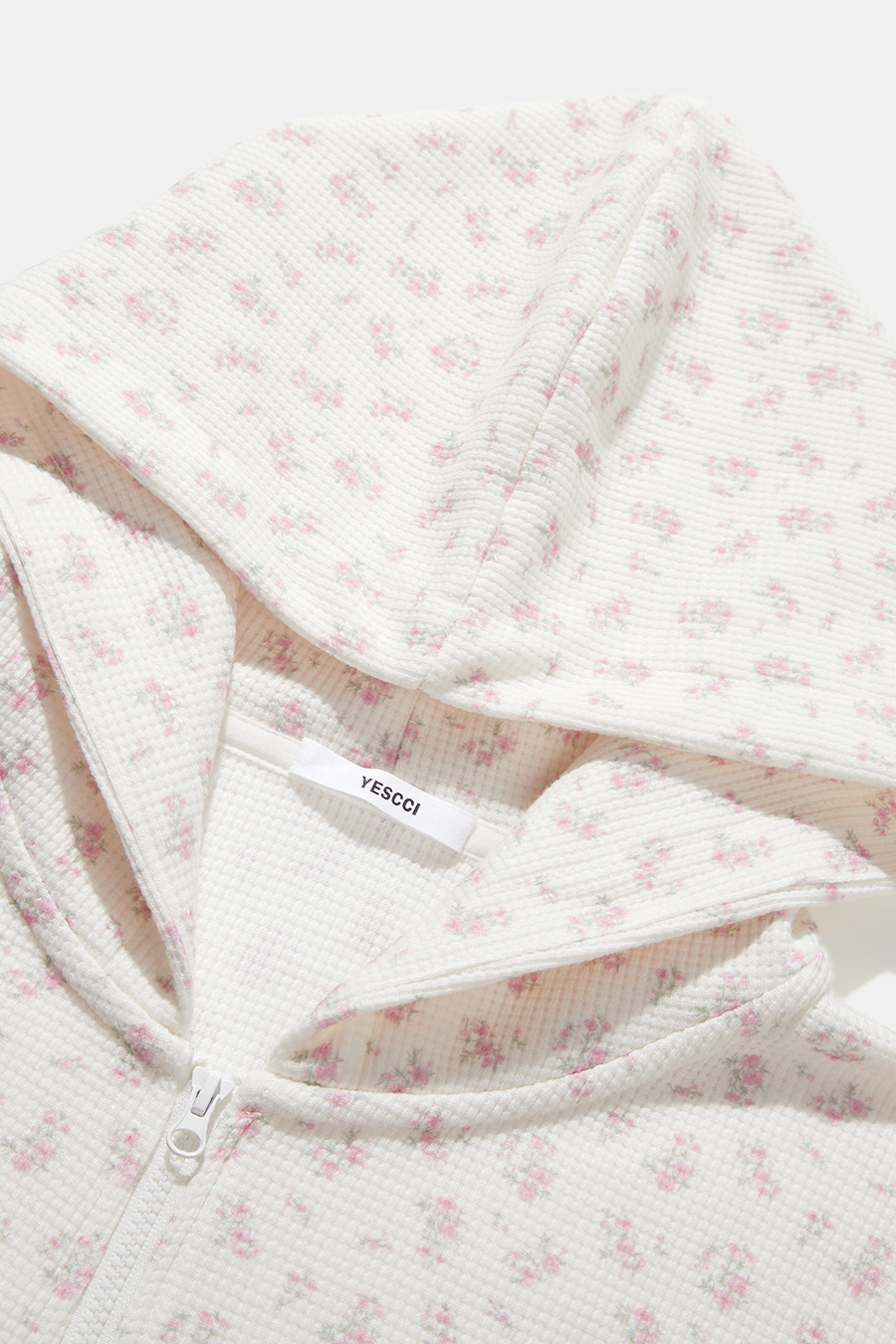Floral Zip Up Hooded Jacket