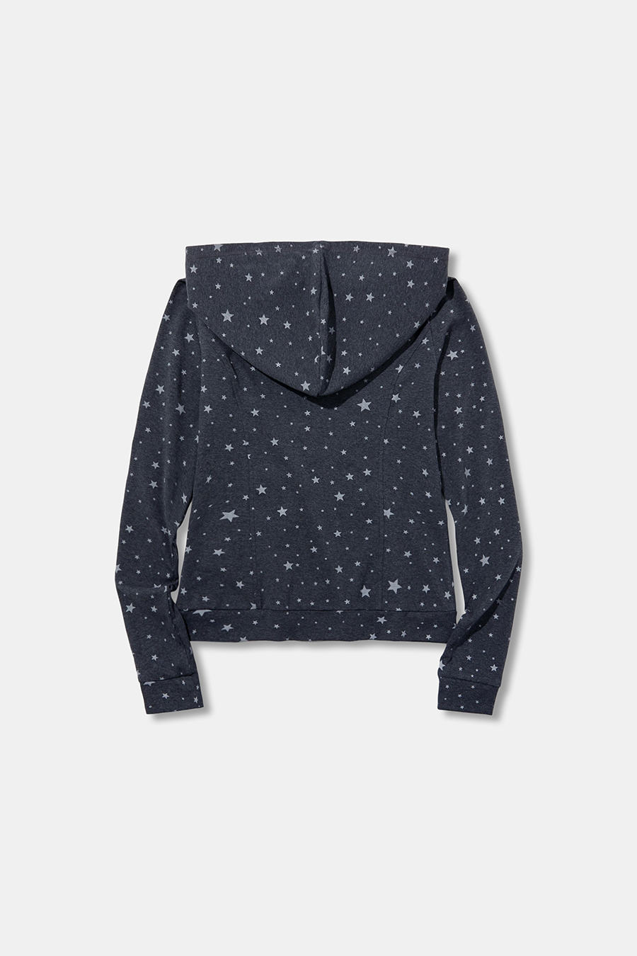 Star Print Zip‑Up Hoodie