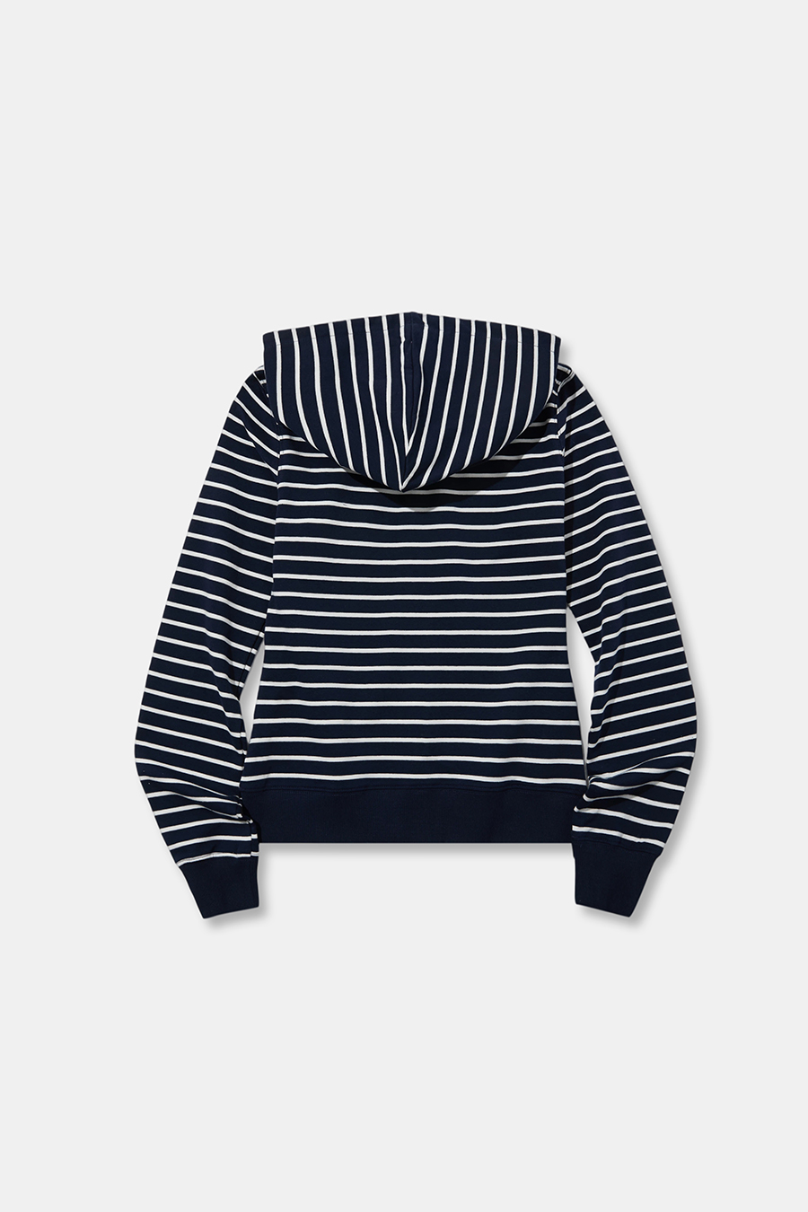 Stripe Zip‑Up Hooded Jacket|yescci