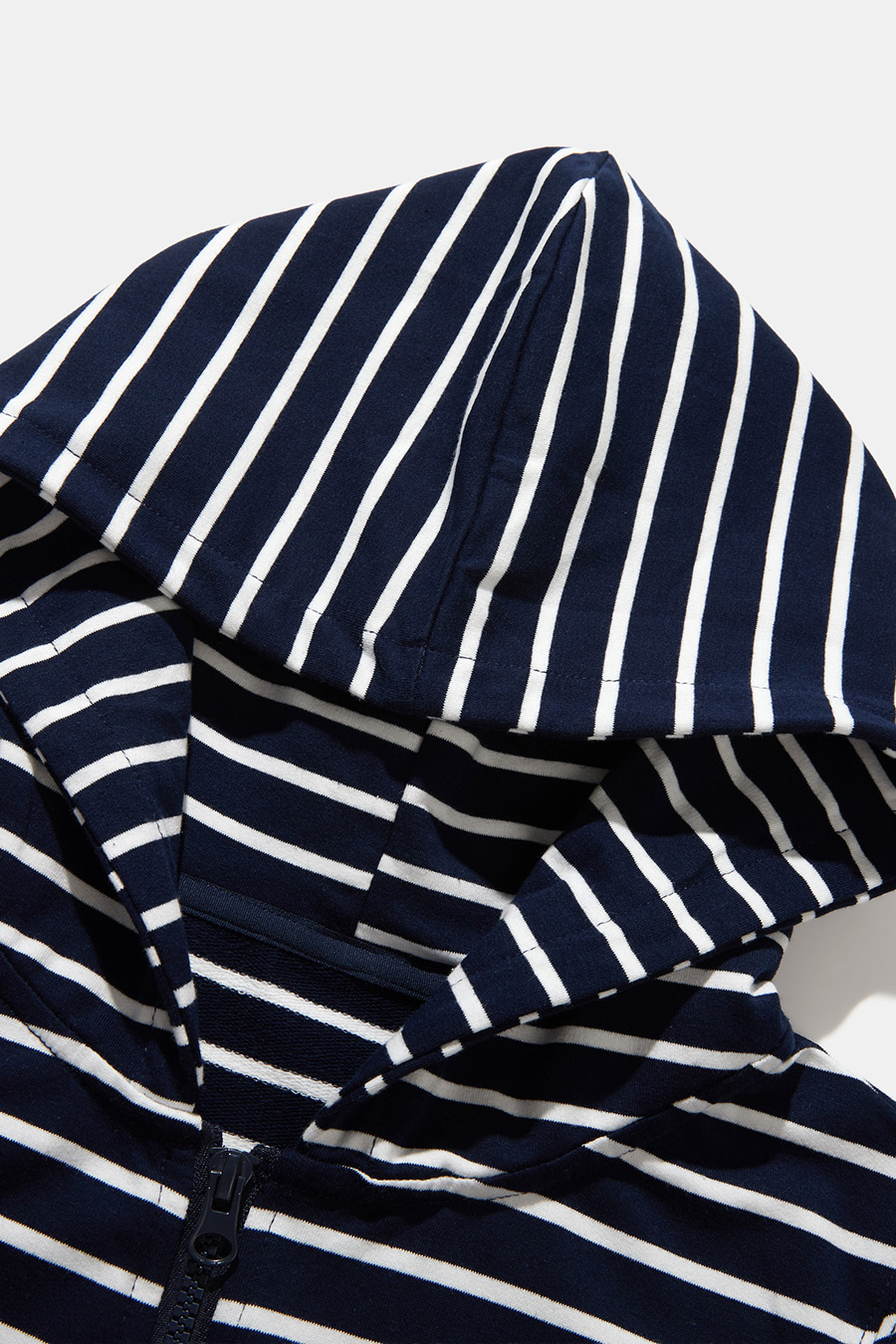 Stripe Zip‑Up Hooded Jacket|yescci