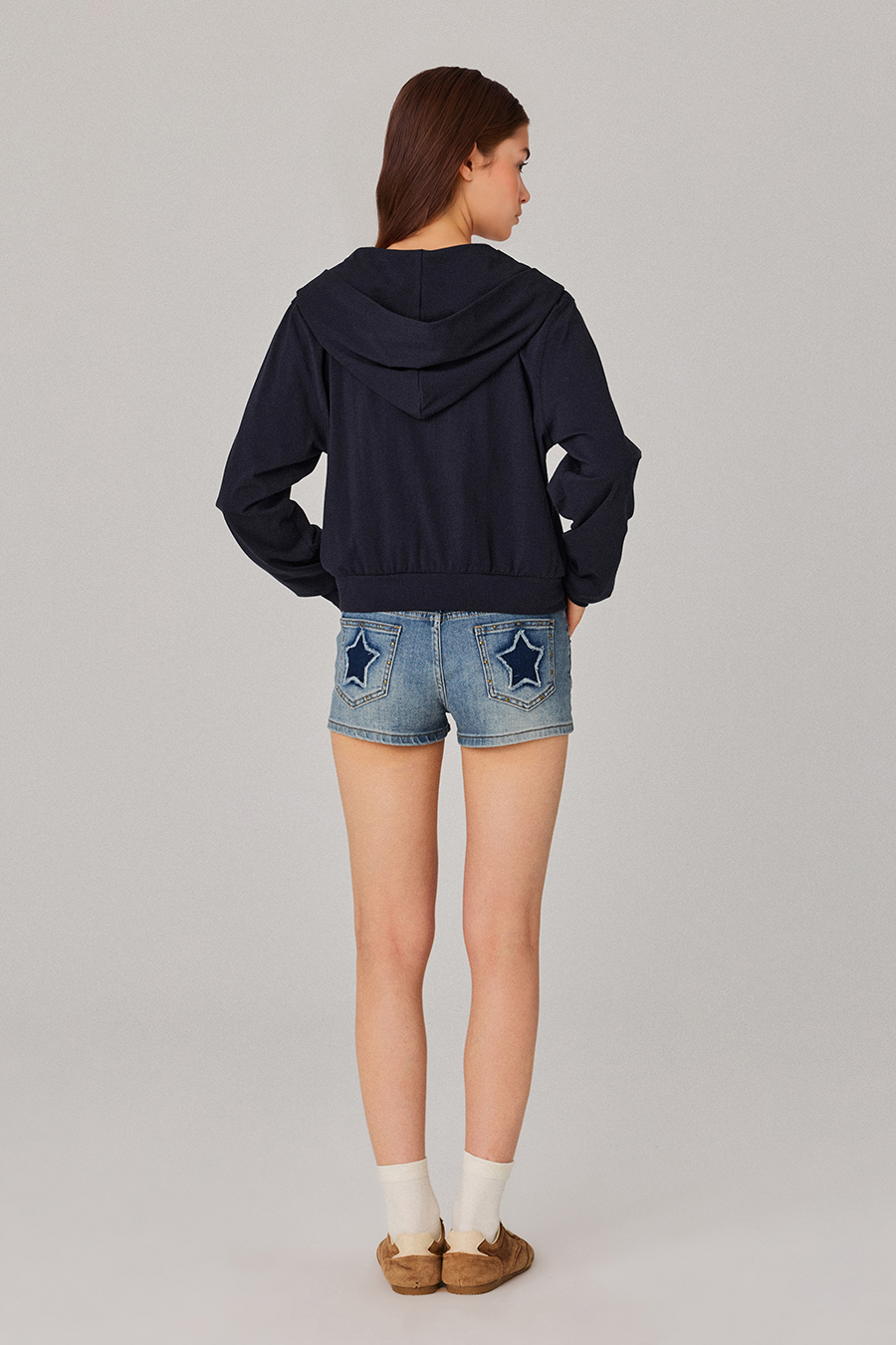 Cropped Zip‑Up Hoodie|yescci