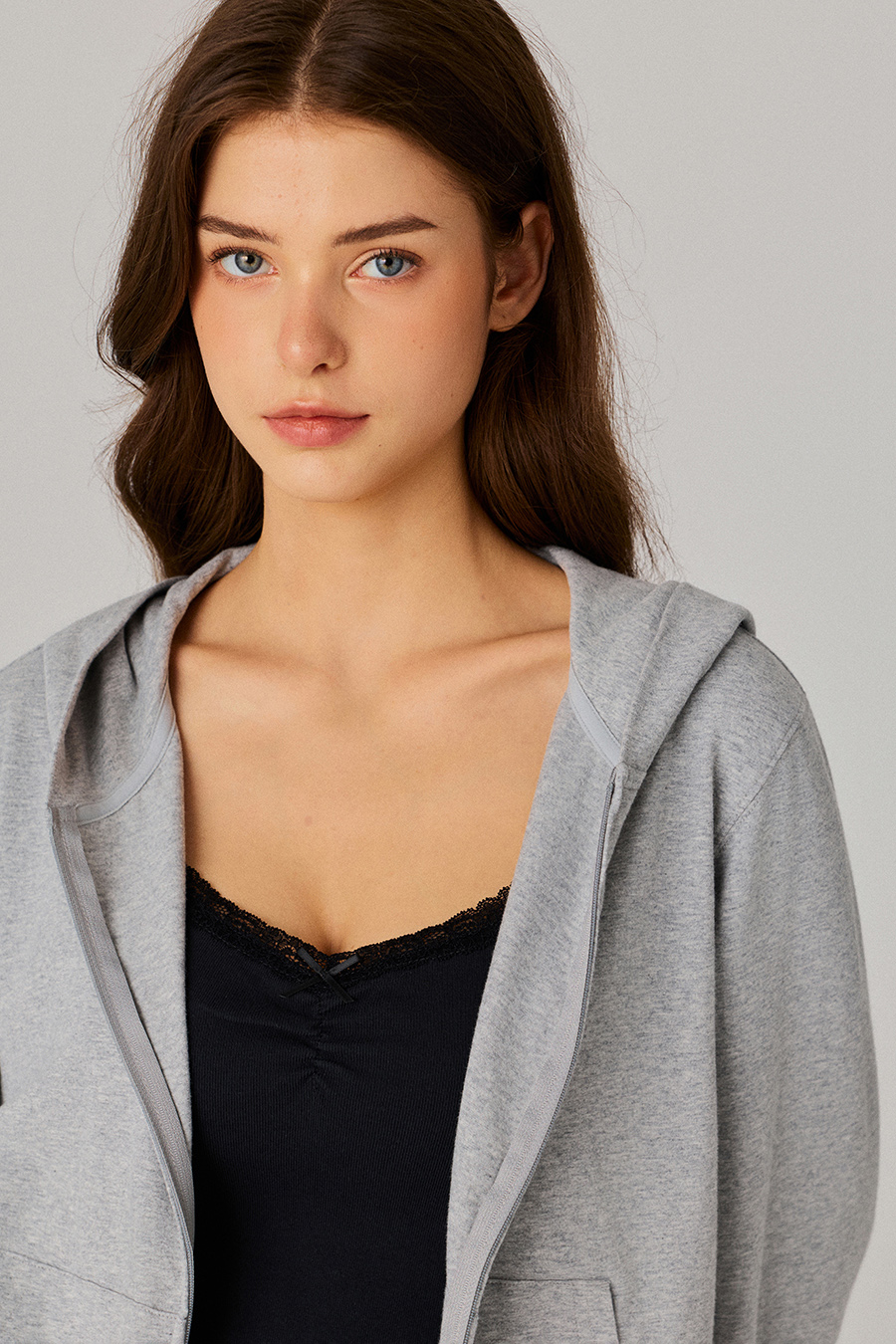 Cropped Zip‑Up Hoodie|yescci
