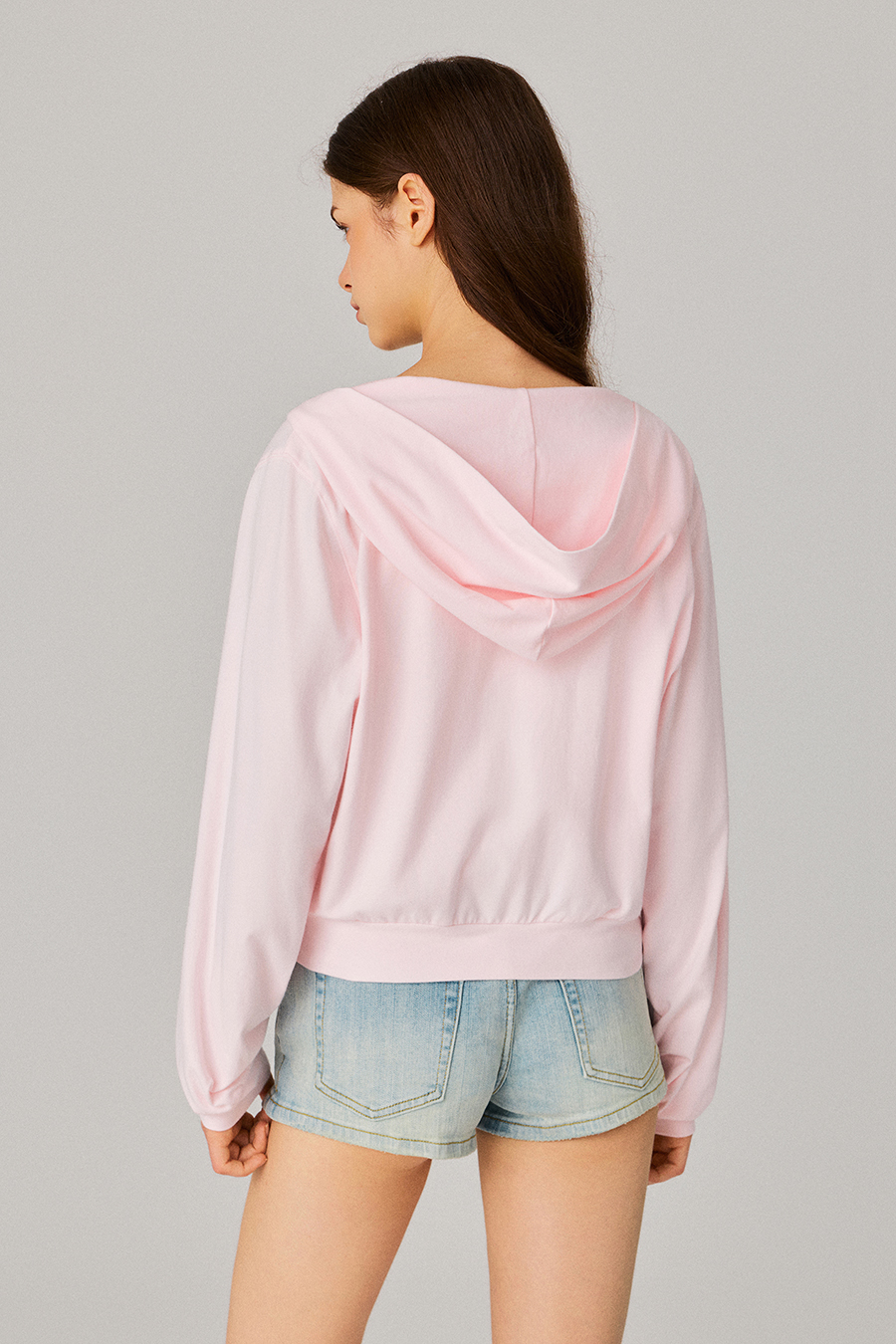 Cropped Zip‑Up Hoodie|yescci