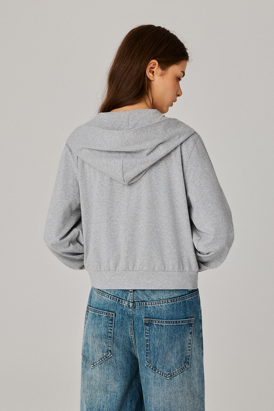 Cropped Zip‑Up Hoodie|yescci