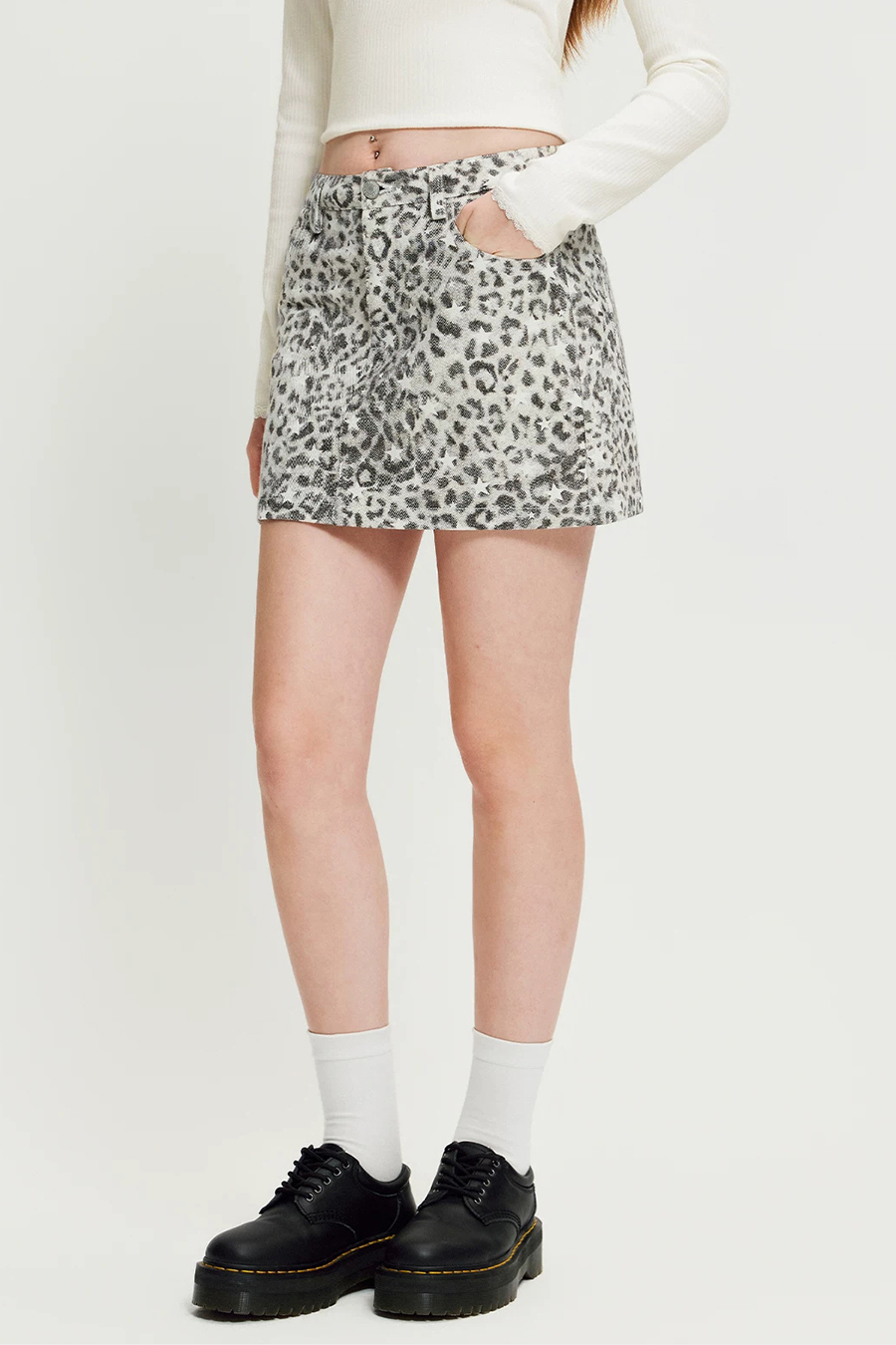 Leopard Print Mini Skirt