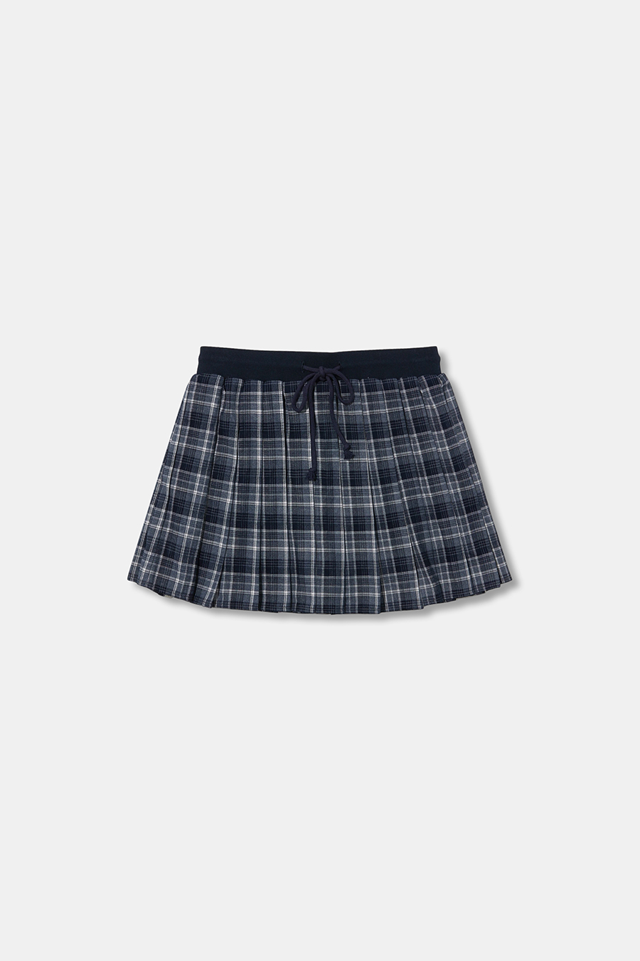 Plaid Drawstring Pleated Mini Skirt|yescci