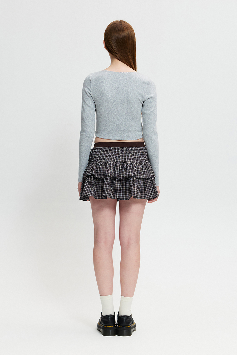 Vintage Plaid Tiered Skirt |yescci