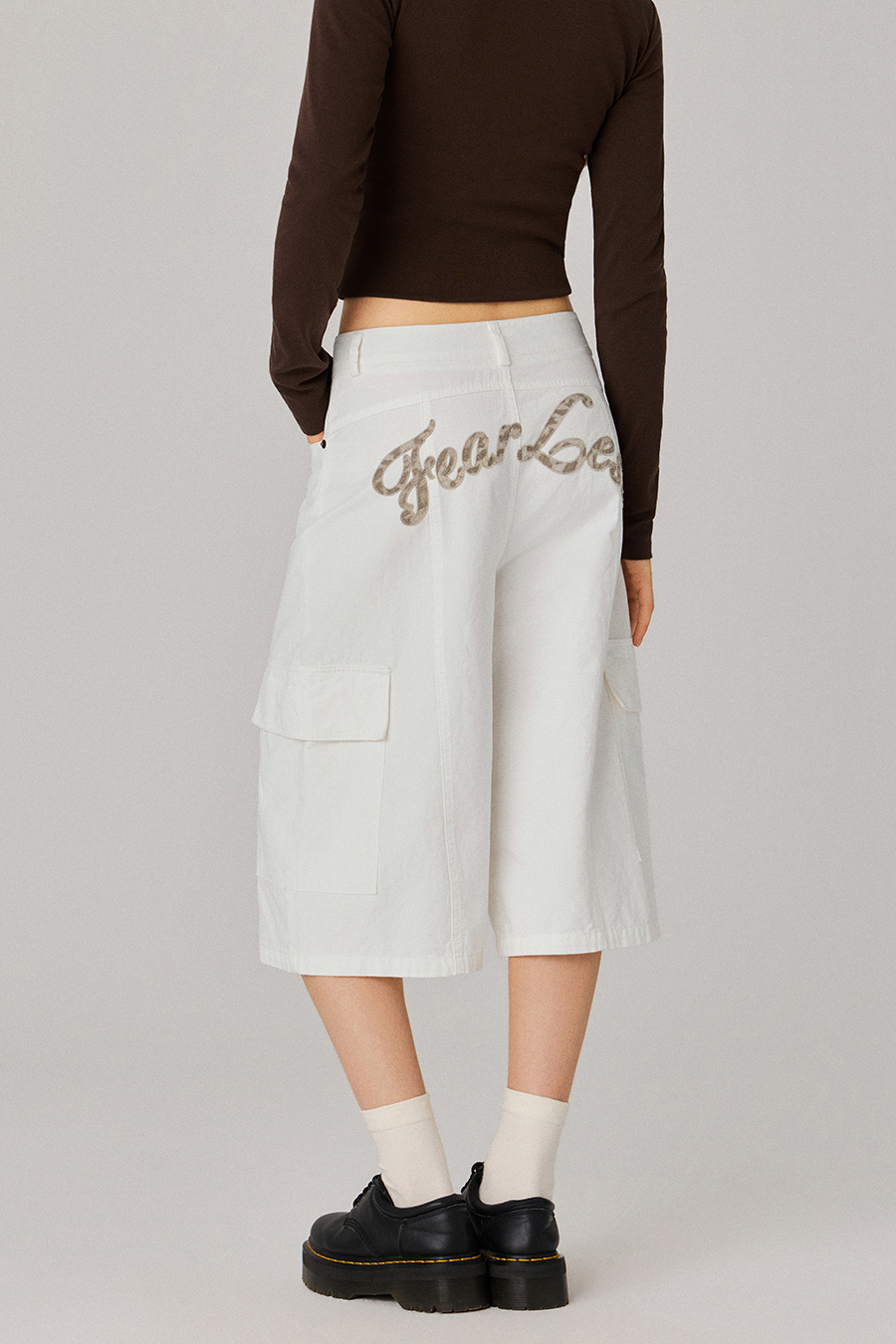 Embroidered Cargo Bermuda Shorts