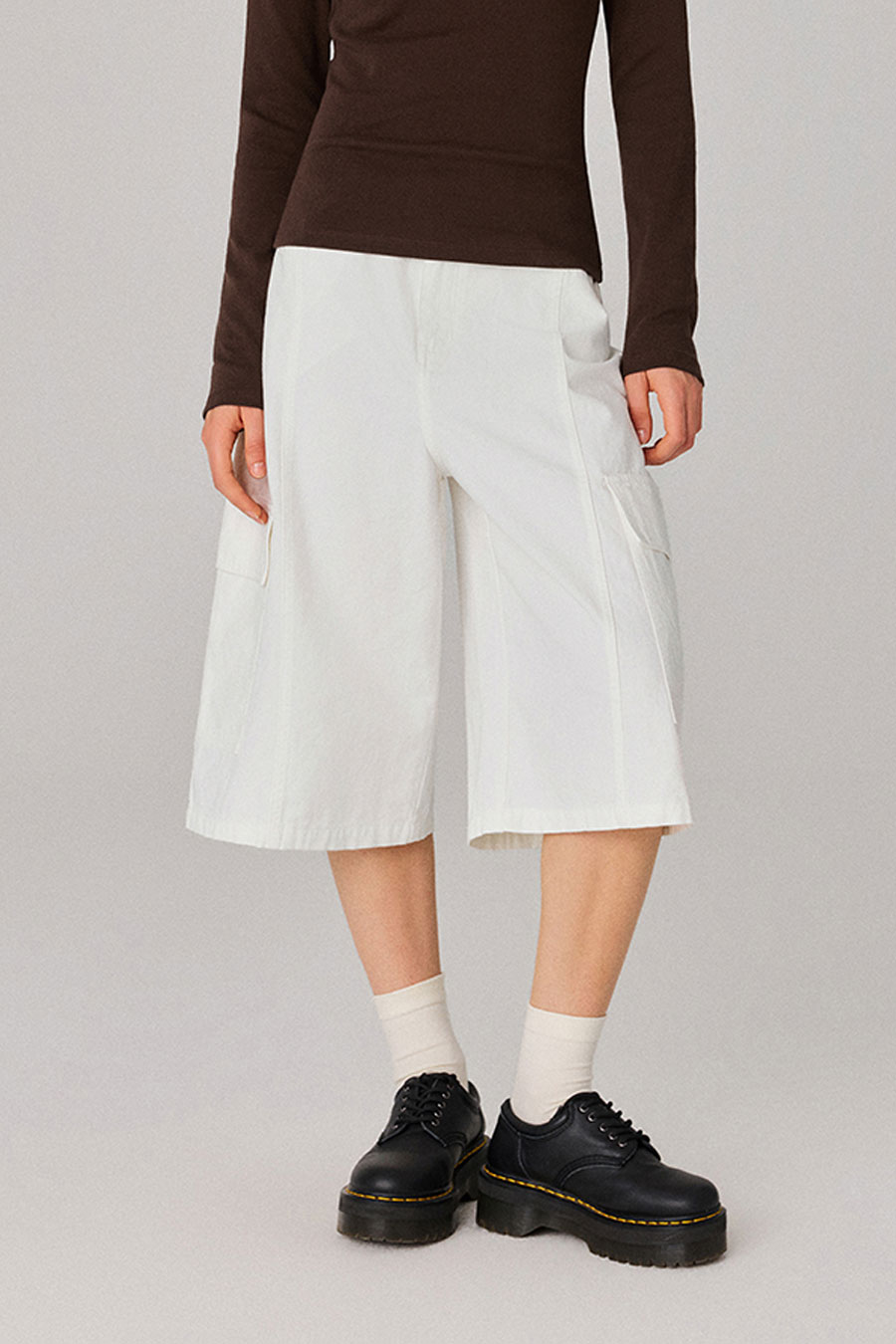Embroidered Cargo Bermuda Shorts